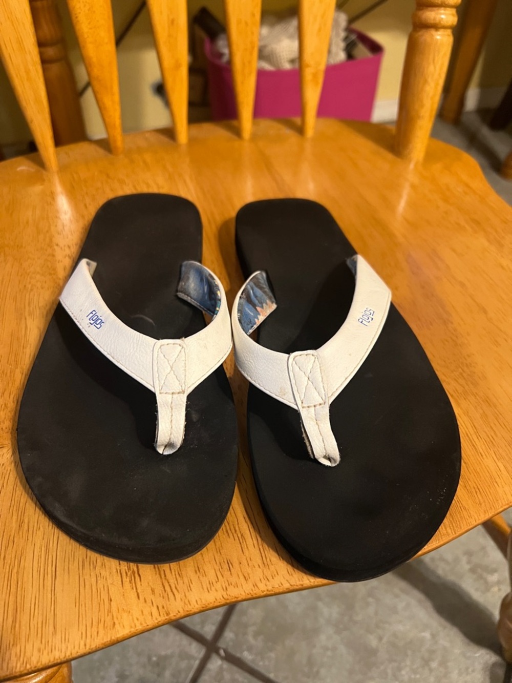 Flojos White and Black Women's Sandals